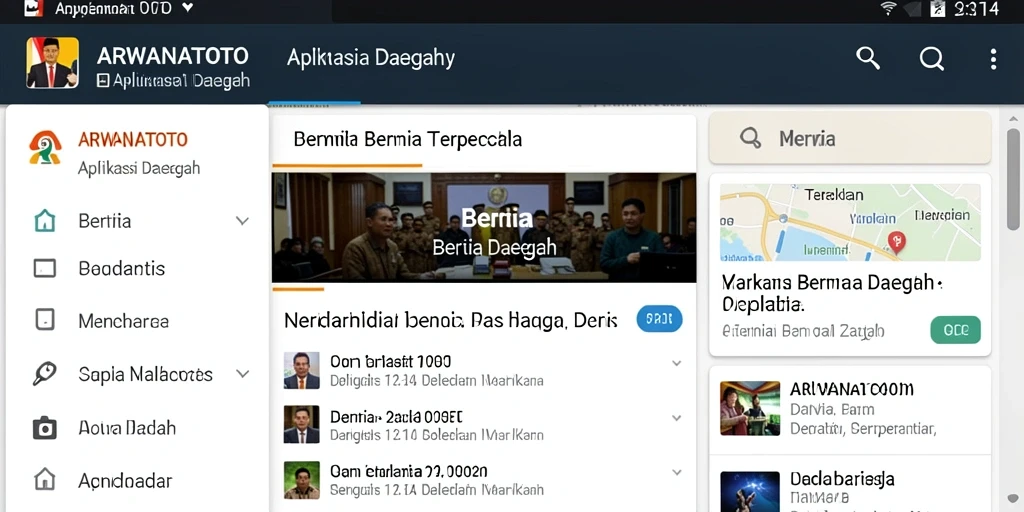 Tampilan antarmuka ARWANATOTO yang menarik dan informatif.