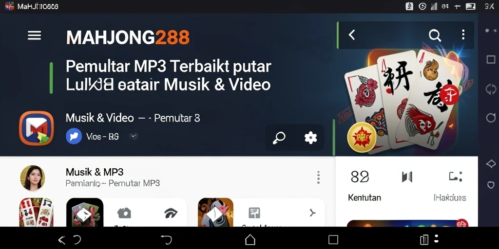 Tampilan antarmuka Pemutar MP3 MAHJONG288 yang menarik dan fungsional.