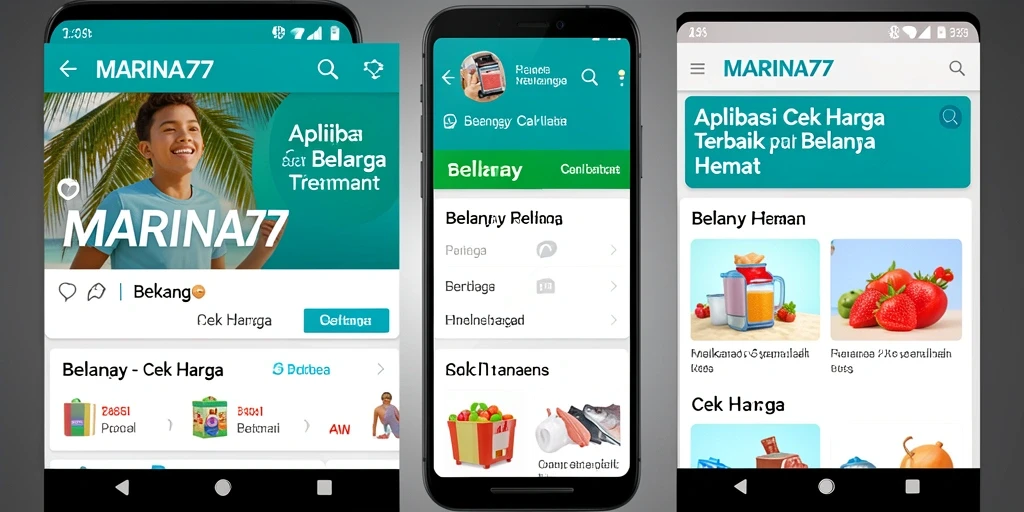 Tampilan antarmuka aplikasi MARINA77 untuk cek harga produk