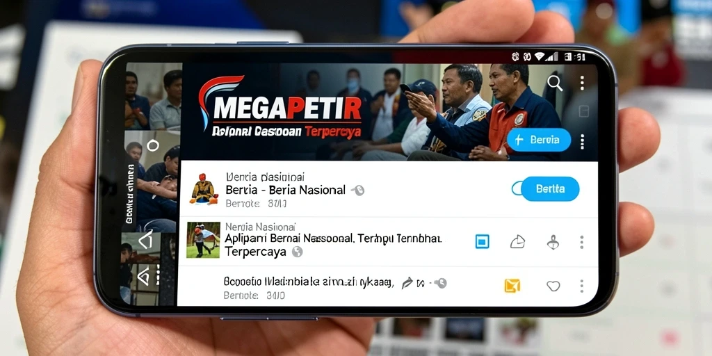 Antarmuka MEGAPETIR menampilkan berita nasional terbaru dan terpopuler.