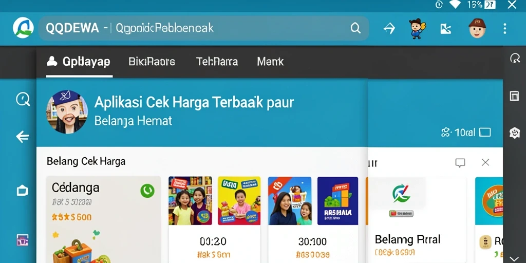 Screenshot antarmuka utama QQDEWA menampilkan fitur Cek Harga.