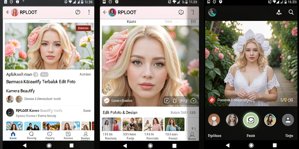 Antarmuka RPLOOT yang menawan dengan fitur Kamera Beautify.