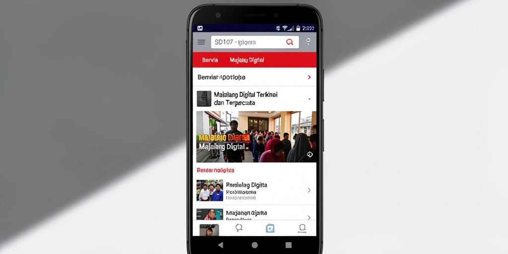 Tampilan antarmuka utama aplikasi Majalah Digital SD107
