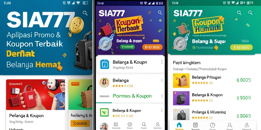 Antarmuka SIA777 menampilkan berbagai kupon dan promo menarik.
