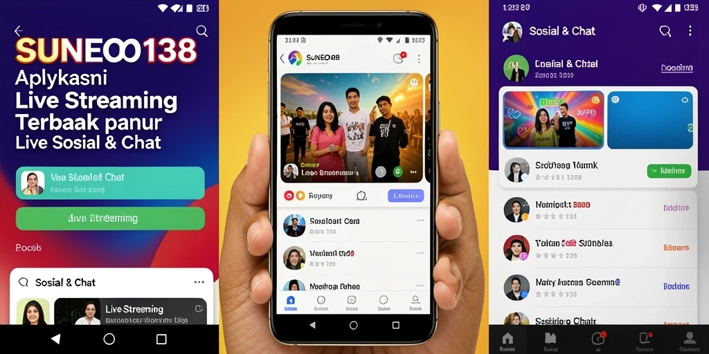 Tampilan antarmuka SUNEO138 yang modern dan menarik untuk Live Streaming.
