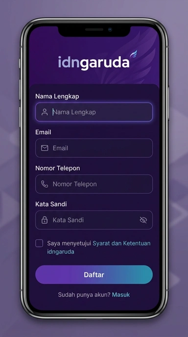 Panduan Daftar Akun Baru idngaruda untuk Android